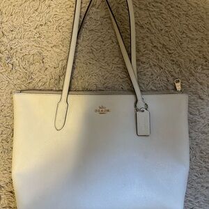Coach White Tote Bag